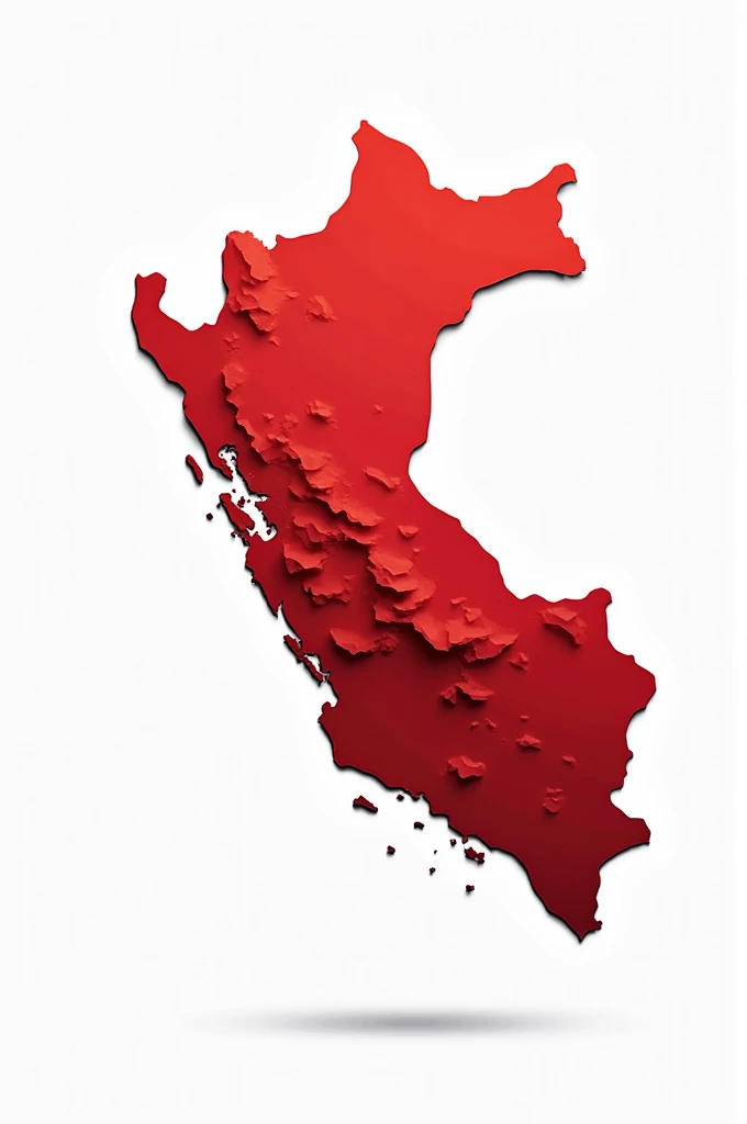 red and white colors map of Peru