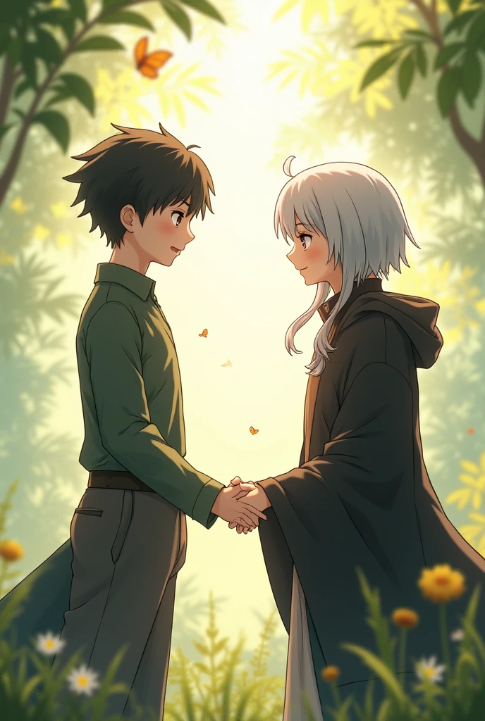 Muchiro Tokito holding hands with Killua zoldyck