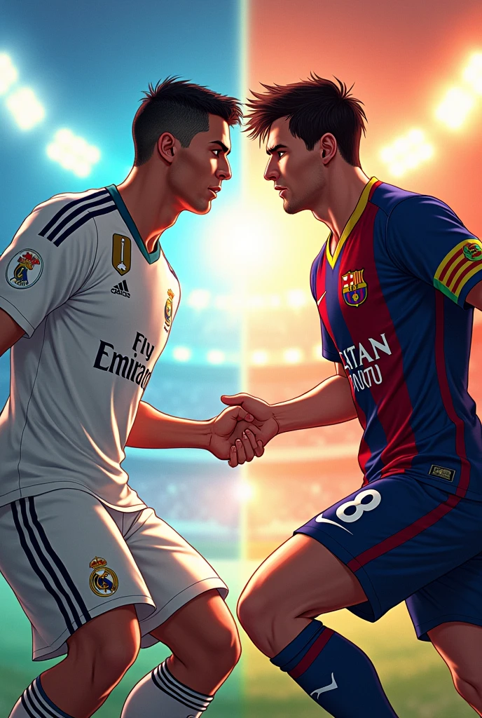 Cr7 e messi version anime, cr7 real madrid, messi not barcelona