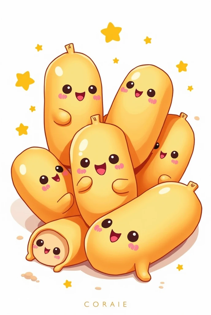 Corndogs banderilla kawai menu en blanco