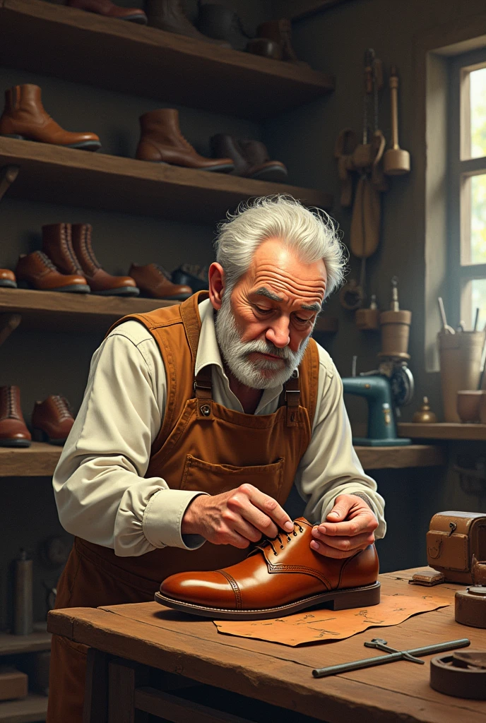 Create a drawing of a shoemaker to color