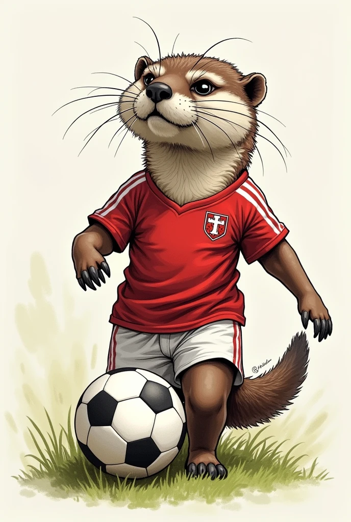 angry otter Soccer drawing