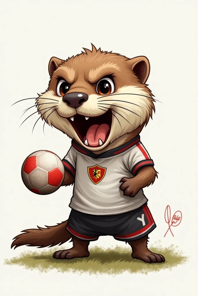 angry otter drawing Soccer Belgium