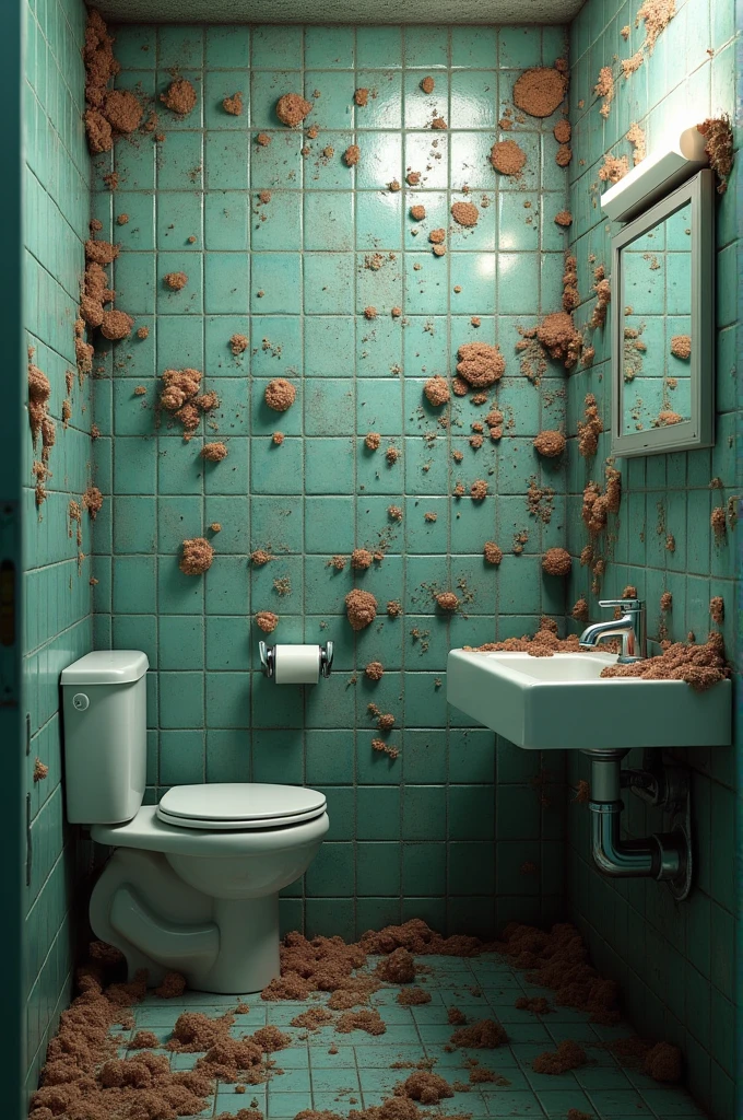 Wall full of bacteria due to not closing the bathroom