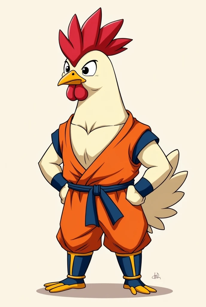 A chicken dressed as Goku