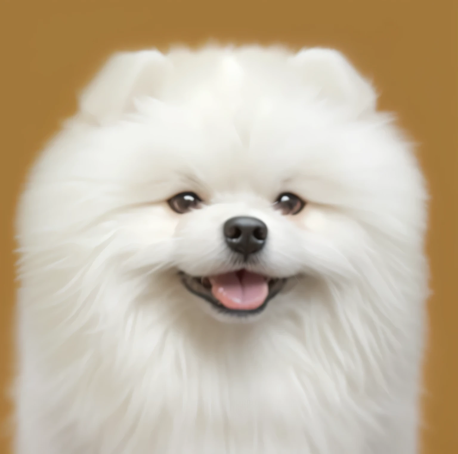 a very cute furry dog, eyes black, hair drawn like cartoons, Perfectly drawn Eyes, eyes like a cartoon, gorgeous eyes, perfects eyes, She is very happy, She is smiling, the image is very detailed