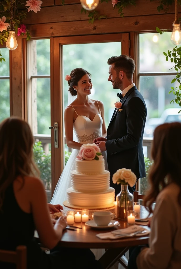 Wedding in a cafe 
