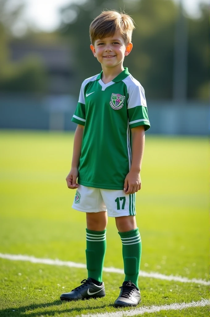 Boy in soccer uniform