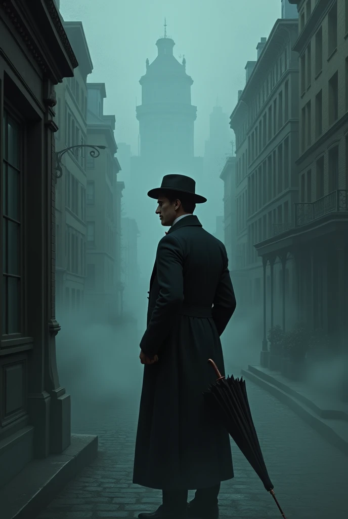 2D In the mid-19th century, in a city shrouded in fog and mystery, an elegant man named Arthur Ewan stood out for his impeccable posture and his distinctive umbrella. Ewan was a highly respected detective, known for his wit and ability to mingle with both high society and the most dubious individuals.