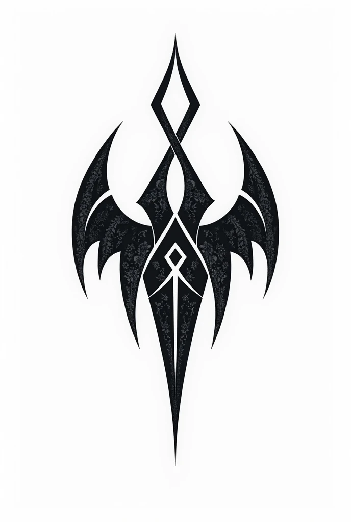 Logo tribal noir sur fond blanc pour groupe de musique gothique .