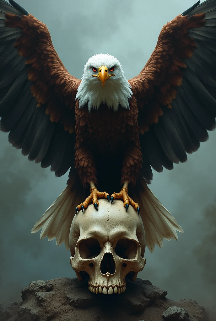 A skull with an eagle on top. I want another model like this one, but with an eagle and a skull.