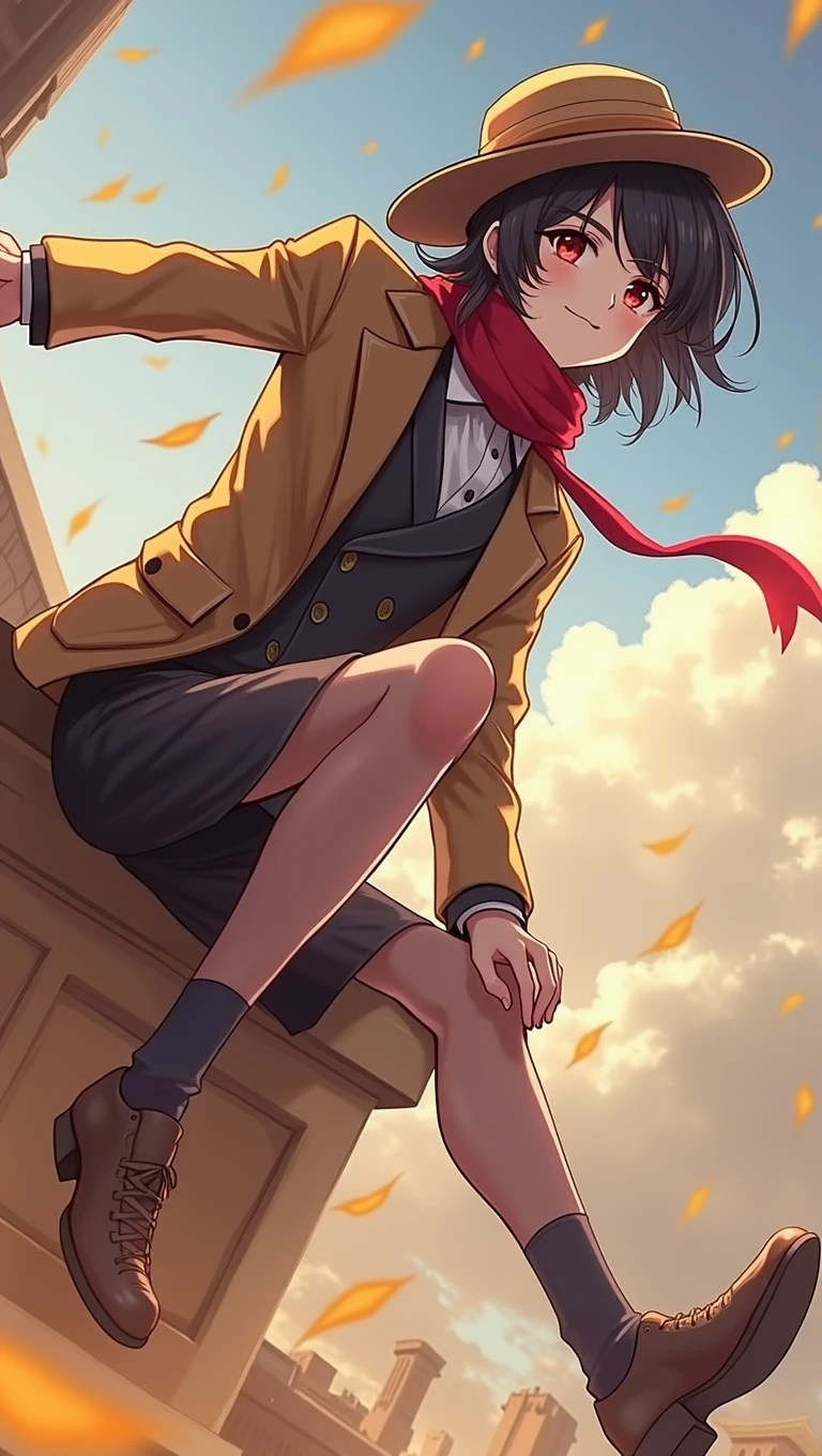 A detailed, high-quality Stable Diffusion prompt for the given topic would be:
(best quality,4k,8k,highres,masterpiece:1.2),ultra-detailed,(realistic,photorealistic,photo-realistic:1.37),1boy,solo,looking at viewer,light smile,hat,coat,formal,sitting,cinematic lighting,dramatic pose,highly detailed facial features,beautiful eyes,sharp focus,studio lighting,professional digital painting