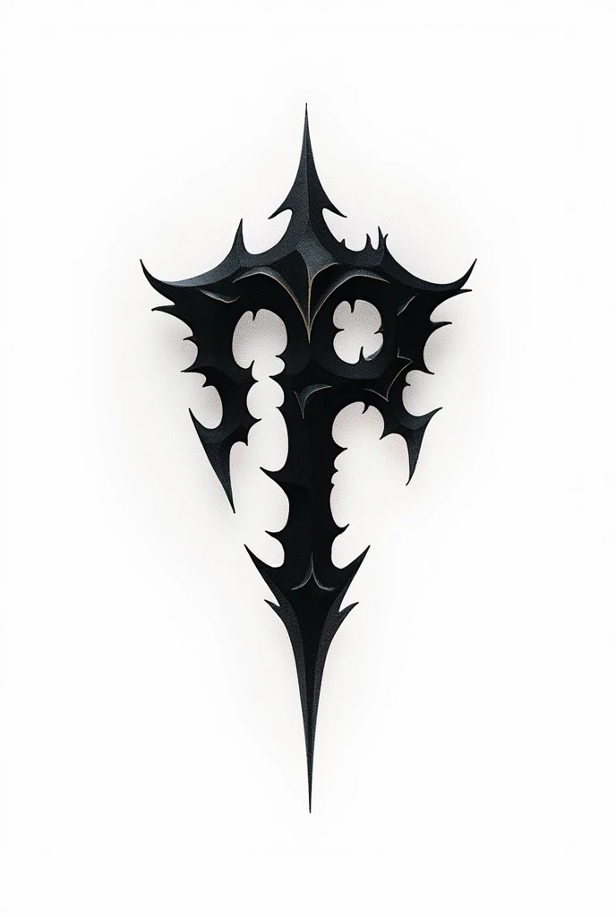 Logo tribal noir sur fond blanc pour groupe de musique gothique .