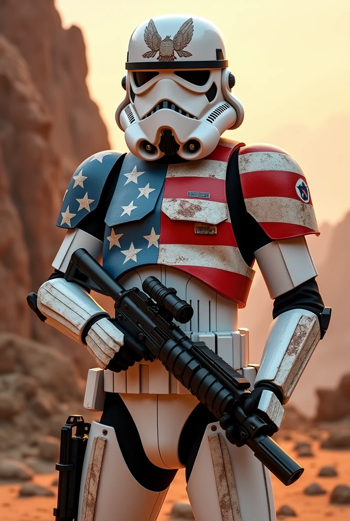 United States of America themed Stormtrooper from the original Star Wars trilogy