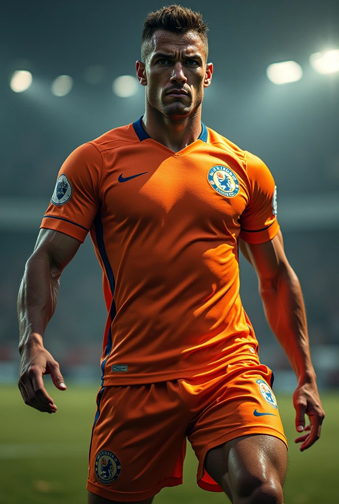 Male, soccer player, face to viewers