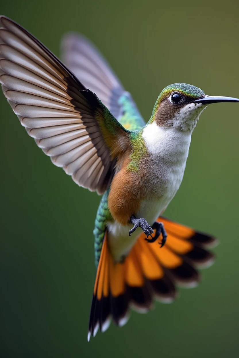 a hummingbird mixed with a raptor fleece