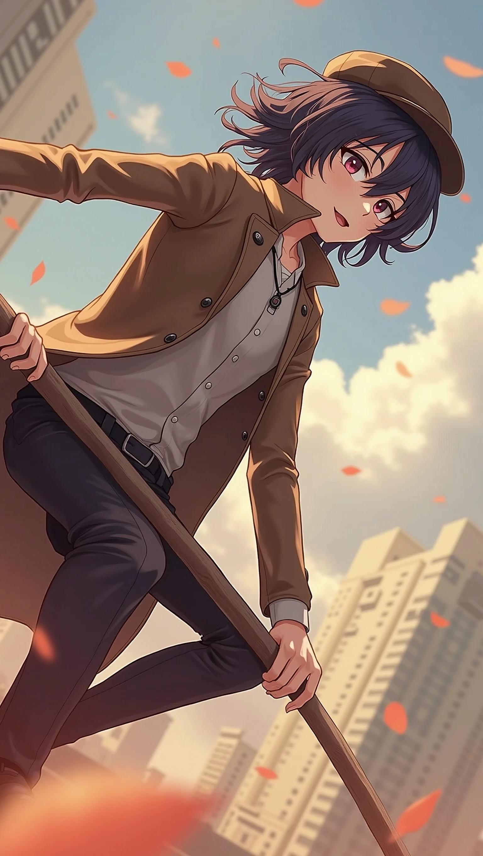 A detailed, high-quality Stable Diffusion prompt for the given topic would be:
(best quality,4k,8k,highres,masterpiece:1.2),ultra-detailed,(realistic,photorealistic,photo-realistic:1.37),1boy,solo,looking at viewer,light smile,hat,coat,formal,sitting,cinematic lighting,dramatic pose,highly detailed facial features,beautiful eyes,sharp focus,studio lighting,professional digital painting