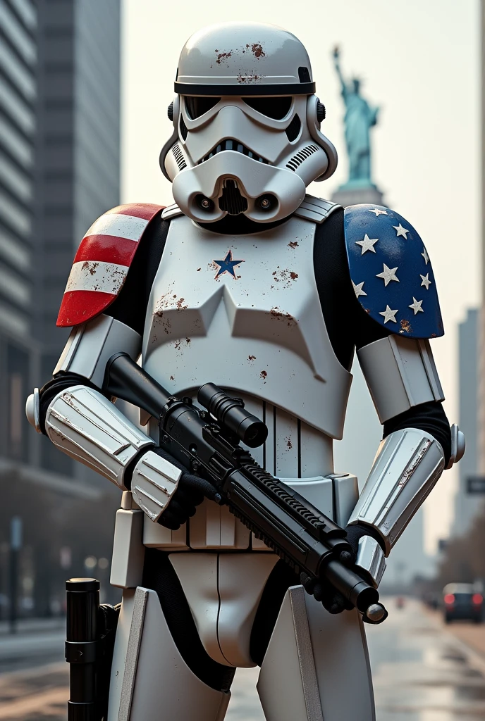 United States of America themed Stormtrooper from the original Star Wars trilogy
