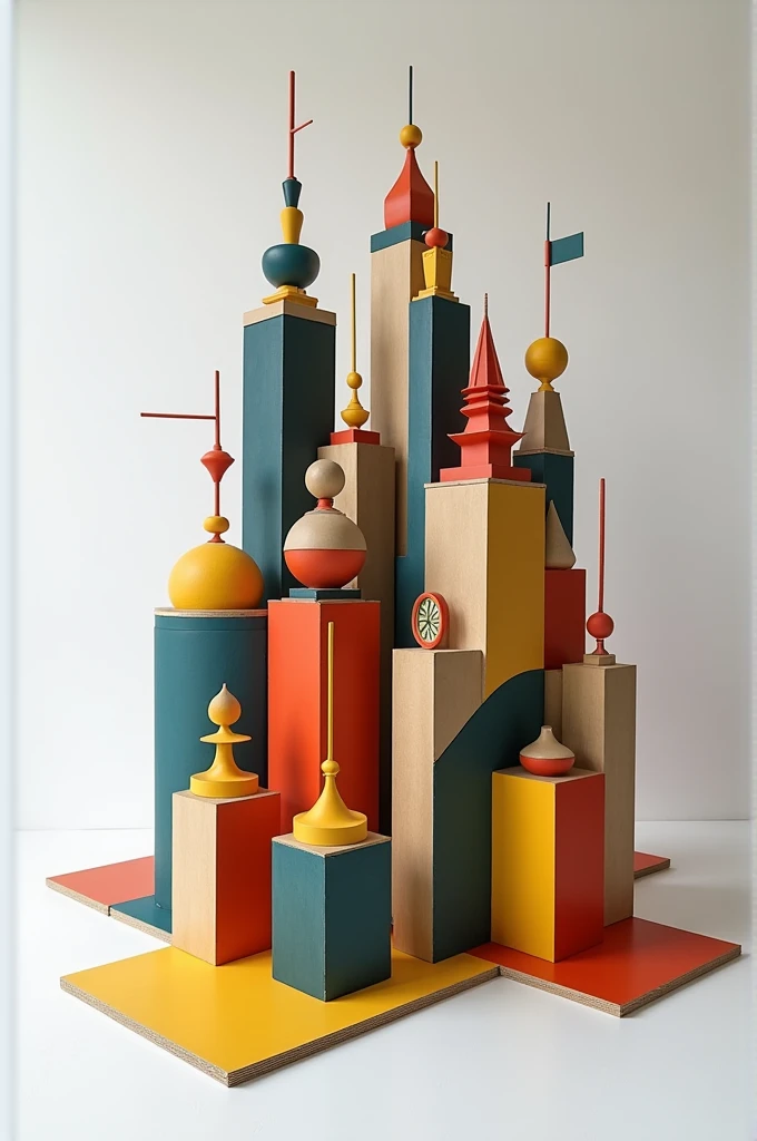 Here's a simpler but still impactful idea:
### **"Cities of the Fold"**
**concept:**
Una obra escultórica que reinterpreta la estructura de una city utilizando técnicas de plegado y ensamblaje, Inspired by the geometric lines and shapes of Lyonel Feininger and the Bauhaus. The work is designed to be manipulated manually., allowing viewers to transform and rearrange the "city" with his own hands.
**Work description:**
1. **Formato y Materials:**
- **Dimensions:** A series of folding modules, each about 1 meter tall. The entire installation could occupy a space of 4x4 meters.
- **Materials:** Use simple materials like reinforced cardboard, thin plywood, or thin metal sheets that can be folded and manipulated. The modules are painted with solid colors and geometric lines., evoking the Bauhaus aesthetic.
2. **Composition:**
- **Folding Modules:** Cada módulo representa una parte de la city (a tower, a building, A bridge) and is designed to fold into different shapes. The modules can be flat and then unfolded to take three-dimensional shape..
- **Simple Connectors:** Modules can be joined together using simple connectors such as hooks., small magnets or slots, allowing them to be assembled in multiple ways.
3. **Interactivity:**
- **Manual Assembly:** Visitors can unfold the modules and assemble them into configurations of their choice., creando su propia interpretación de la city. This process is completely manual and does not require any tools..
- **Constant Reconfiguration:** The simplicity of the design allows the work to be easily reconfigured.. Cada nueva configuración ofrece una perspectiva diferente de la city, keeping the work in constant evolution.
4. **him:**
- **Folding as a Metaphor:** The act of folding and unfolding represents the construction and deconstruction of cities.