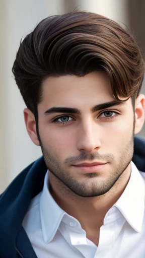 A handsome young Jewish man focus on face photo with color