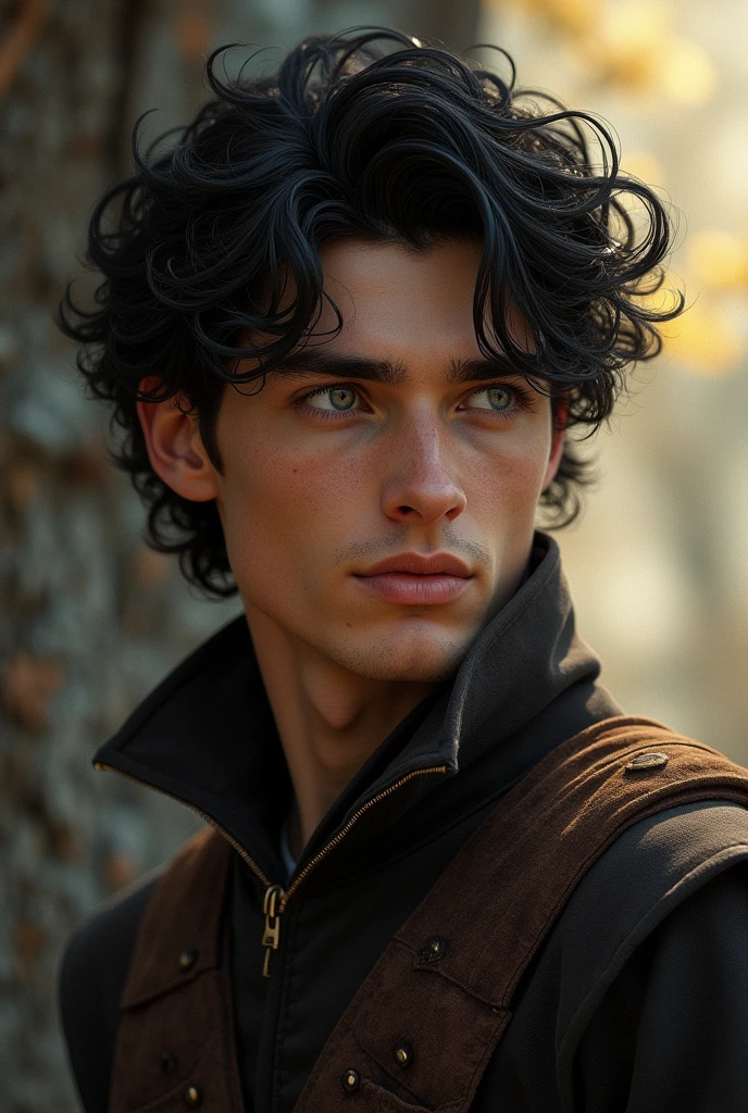 Ewan Thorn, possesses the typical Thorn features: lightly tanned skin, black hair that falls in gentle curls, , and intense heterocromic colored eyes, left eye is blue, right eye is brown. 25 years old, The youngest of the Thorne brothers, Ewan is still finding his place within the family. He’s the most gentle and artistic, with a talent for carving intricate designs into wood. Despite his softer side, Ewan is still a force to be reckoned with, especially when his family is threatened.