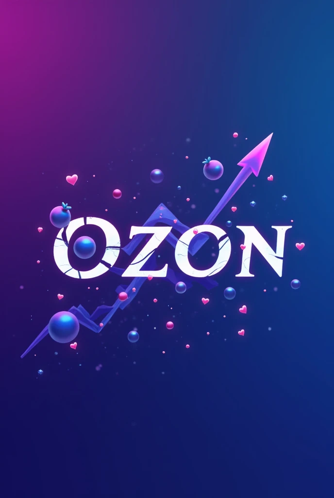 A vibrant and eye-catching logo for a Telegram channel that helps sellers increase sales on Wildberries and Ozon. The logo should evoke associations with growth and success. Use a gradient of purple (Wildberries) and blue (Ozon) colors. Incorporate elements symbolizing growth, such as an upward arrow, a graph, or a chart. The channel name is "WB & OZON News: Главное для селлера". --ar 1:1