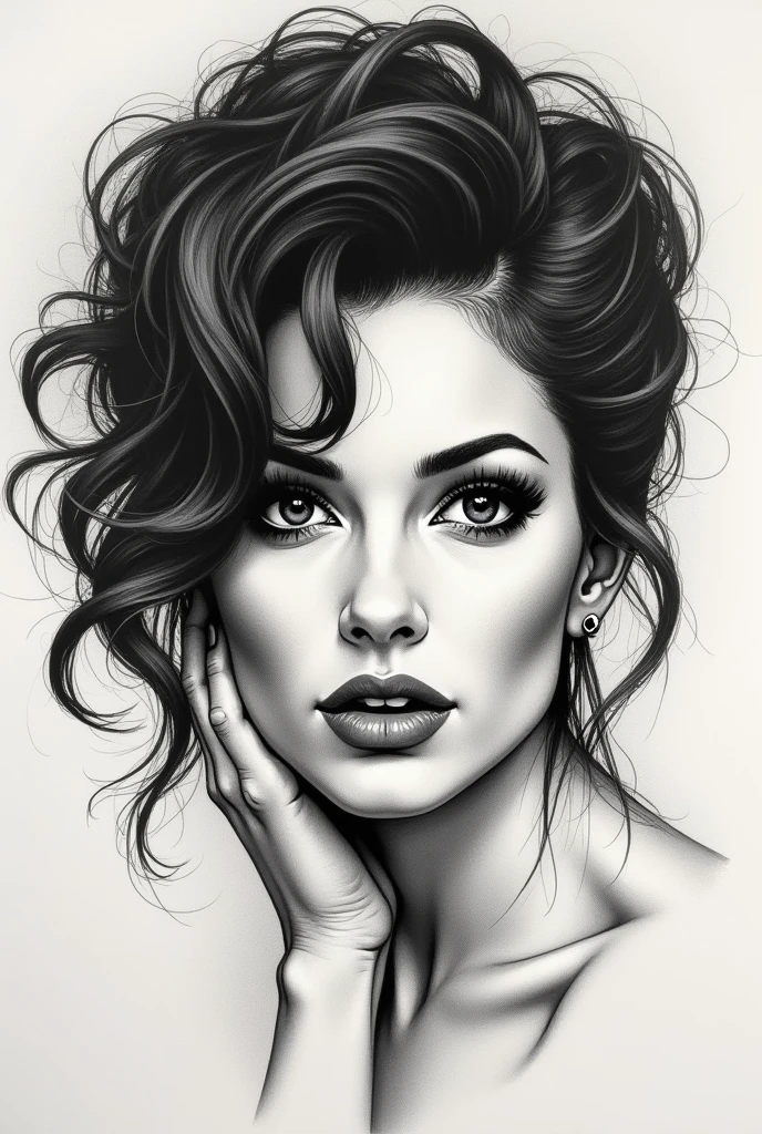 draw of
old school tatto of the face of he singer Rita Lee