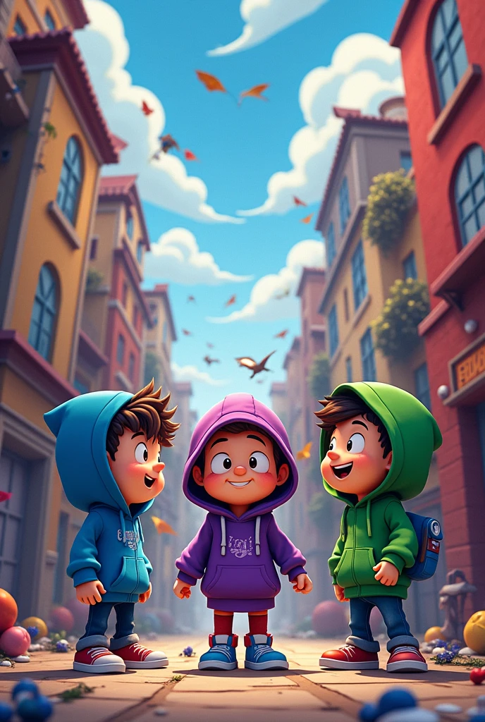 Eddsworld! Eddsworld!
Sorry, who's world is it?
Eddsworld!
With Tom: Blue hoodie. Both angry and rude.
Maybe it's the smarts, maybe it's the 'tude?
One thing's for certain, he doesn't make sense.
Half the time, it's gibberish, the other half's ingoobelyblench.
Tom: What?
And Matt: Purple hoodie, also green overcoat..?
No one likes him as much as himself.
He's got a formidable chin, though he doesn't know that word
Cause he's got the intelligence of a kitchen shelf!
Matt: Hey!
And Edd: green hoodie, usually the leader.
Probably the first of them all to poke fun!
He's the artist, he loves cola!
And he's always trying to make a pun!
Probably due to his linguistic "Edd"ucation.
Edd: That's terrible.
Eddsworld!
