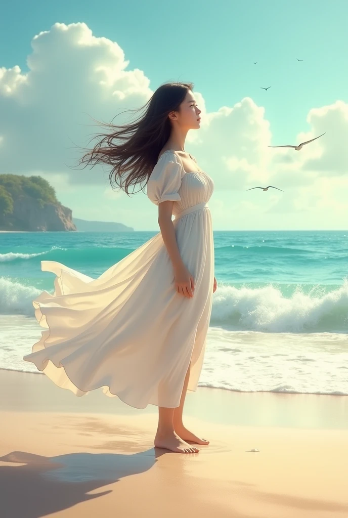 woman at the beach
