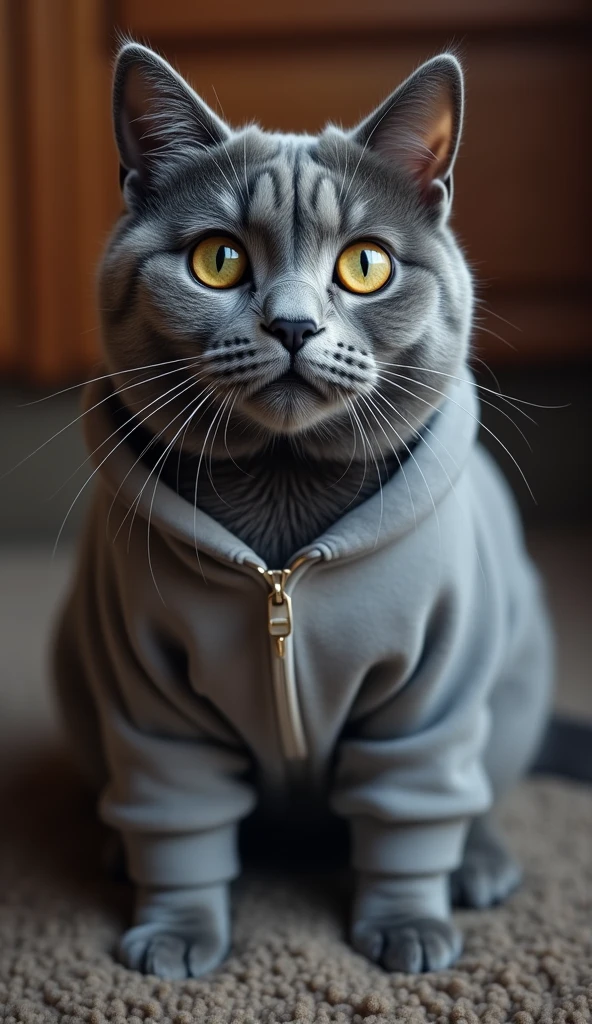 "Generate stylish super high resolution cat images, Gray cat in a sweatshirt. Use advanced macro photography techniques、Highlights the intricate details of a cat's fur。, Barbados, And expressive eyes.
Place the camera at peephole height, Create an intimate connection between the viewer and the cat subject. Large opening,Achieve a shallow depth of field, Blur the background a bit to make the cat stand out clearly.
Enhance lighting to highlight the texture and contours of your cat's body, Software included, Remove coarse shadows、, Cozy atmosphere.
Petting your cat in a relaxed position, But balanced, Express your flexibility and elegance. Capture the moment with natural movements, stretch, The beauty of pubic hair, wait., Communicate reality.
Implement post-processing techniques to improve image clarity, Contrast, And color balance, Protection on all sides, From cats' complex patterns to their piercing gaze, Rendered in stunning detail.Finally 8k, Conveying the inherent kindness and grace of cats。,, Capture the moment,Celebrate your cat's unique curiosity and balance."