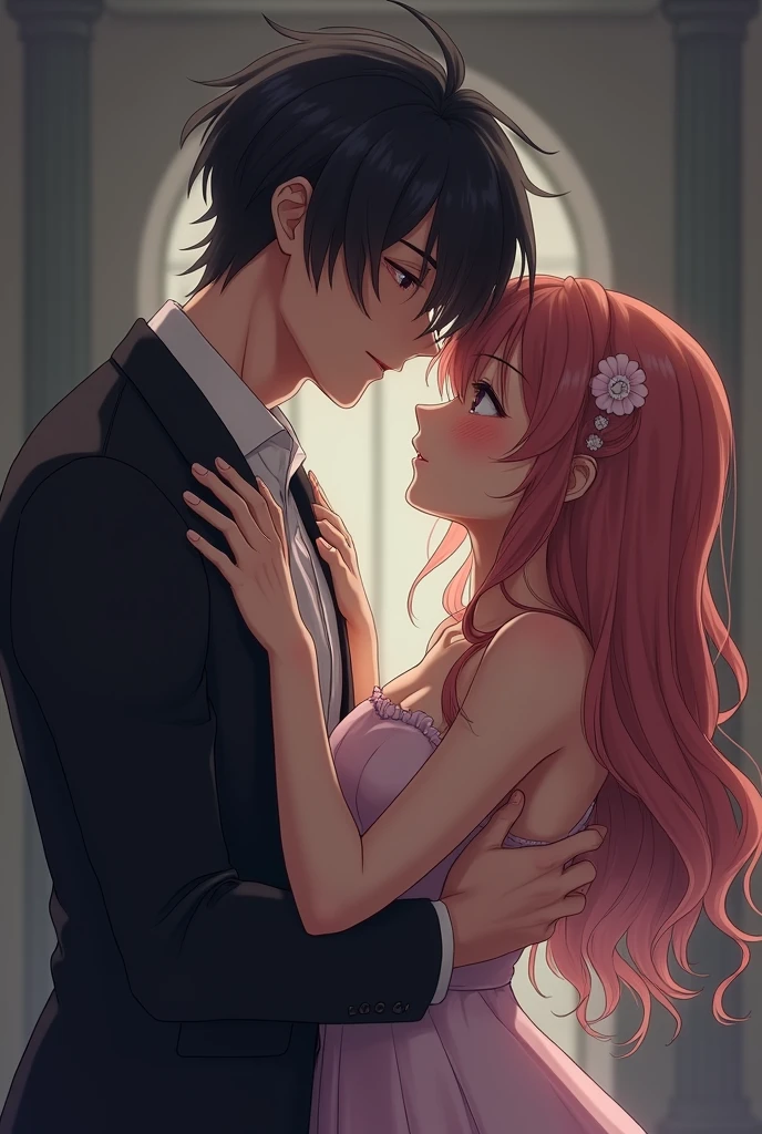 Anime guy groping anime girl boobs