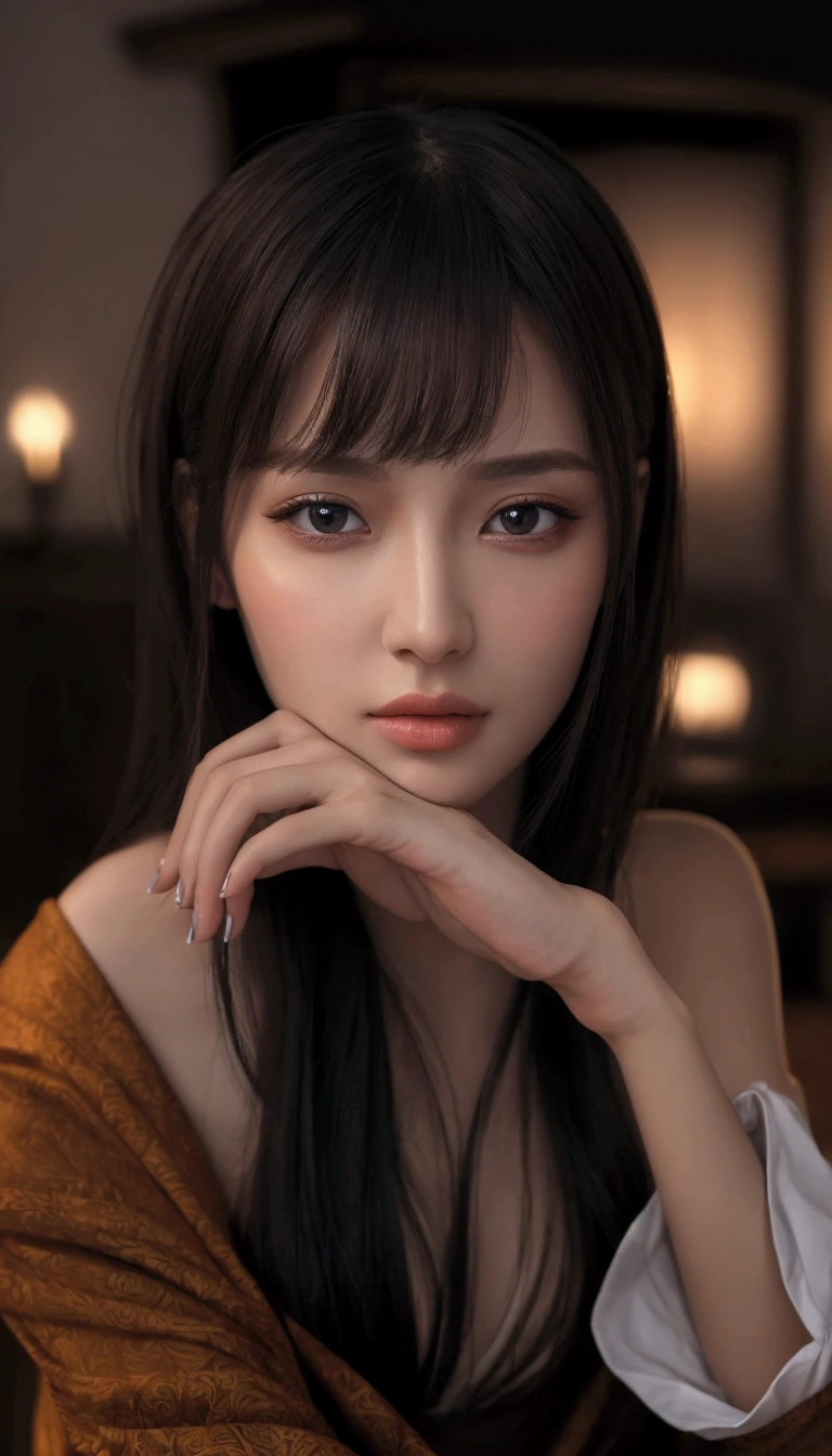 ((BEST quality, 8k, Masterpiece:1.3)), up per body,, Sharp focus:1.2, Beautiful Woman with perfect figure, higly detailed facial and skin teksture, Detail eyes, double eyelids,interior view,