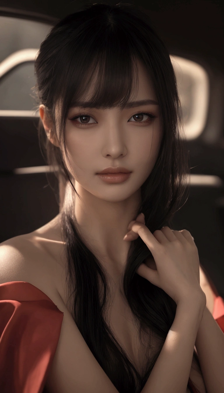((BEST quality, 8k, Masterpiece:1.3)), up per body,, Sharp focus:1.2, Beautiful Woman with perfect figure, higly detailed facial and skin teksture, Detail eyes, double eyelids,interior view,