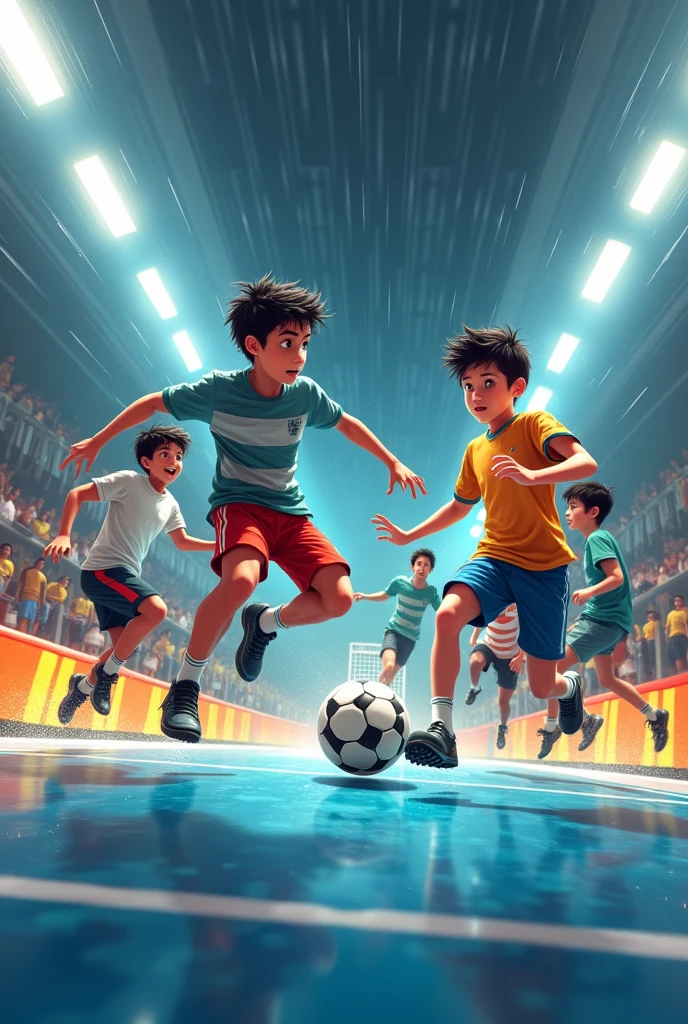 boys playing futsal