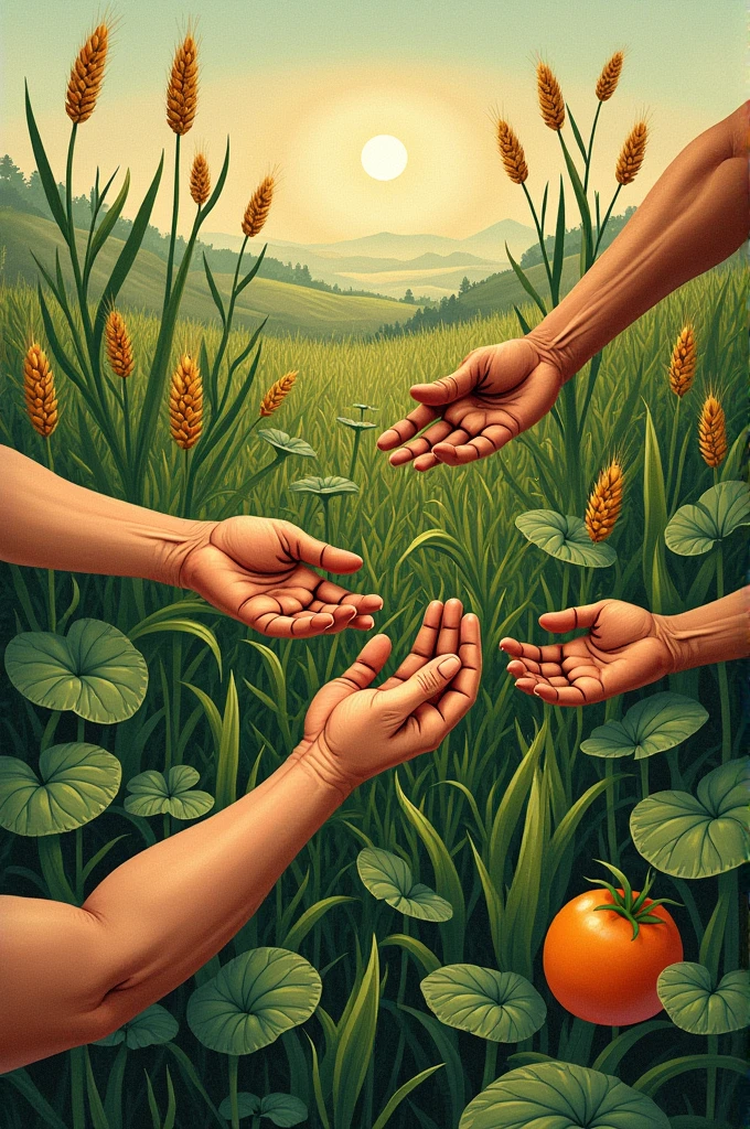 Make an illustration of plant domestication