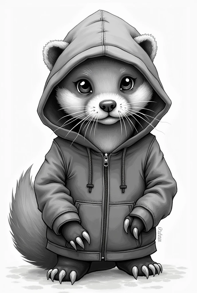 HOODED OTTER HACKER DRAWING