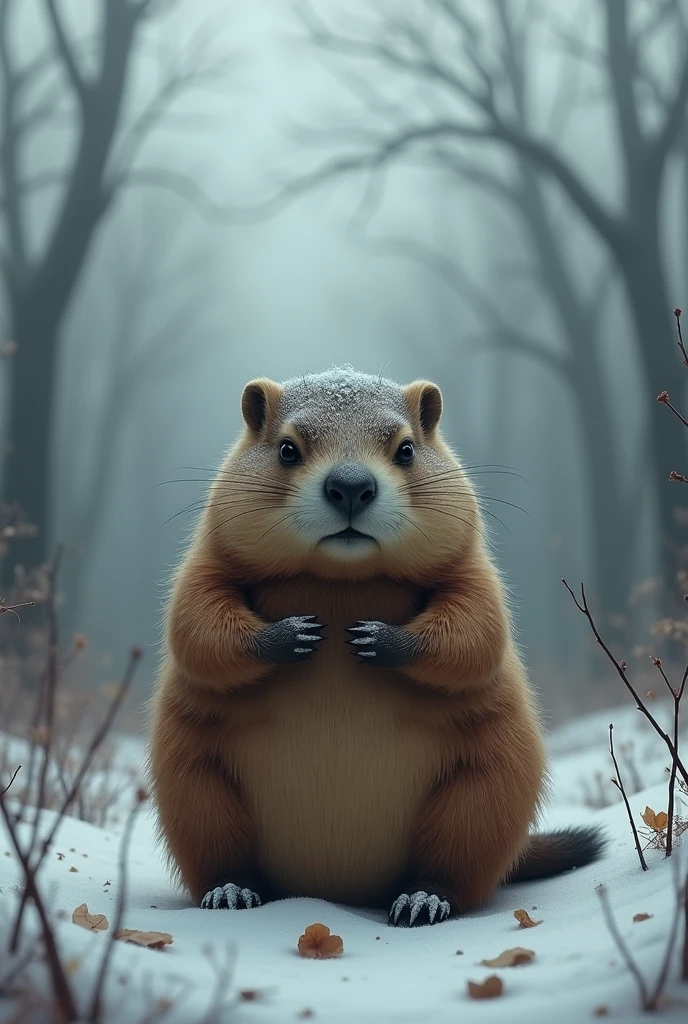 A sad groundhog