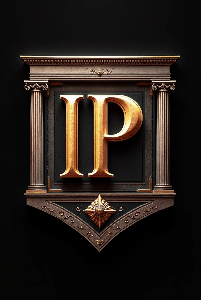 Generate a profile photo logo with reference to these initials and effects of Empire: IP (This logo is for a music company)