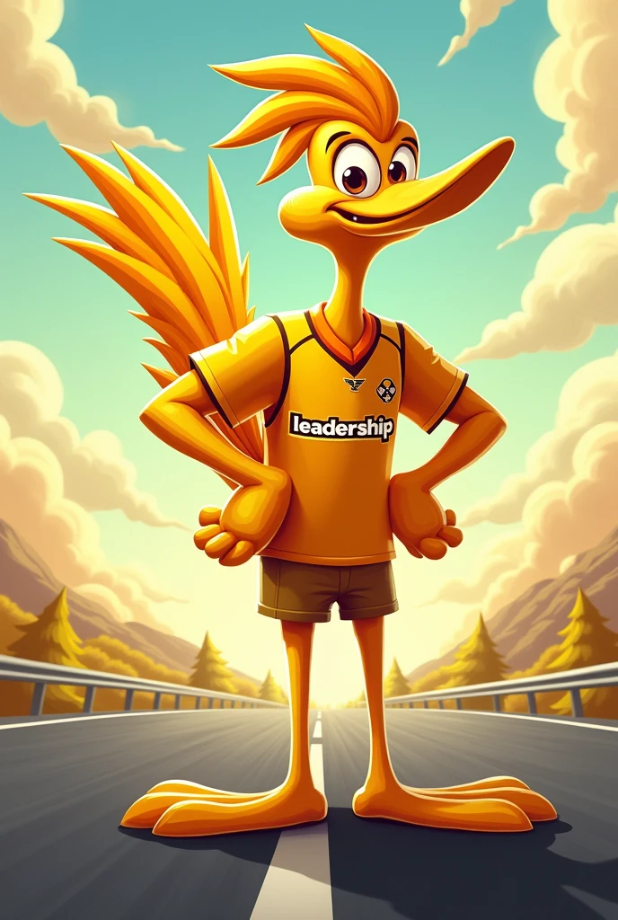 Yellow driving school mascot Road Runner Driving school name: leadership
Nome na camisa : leadership