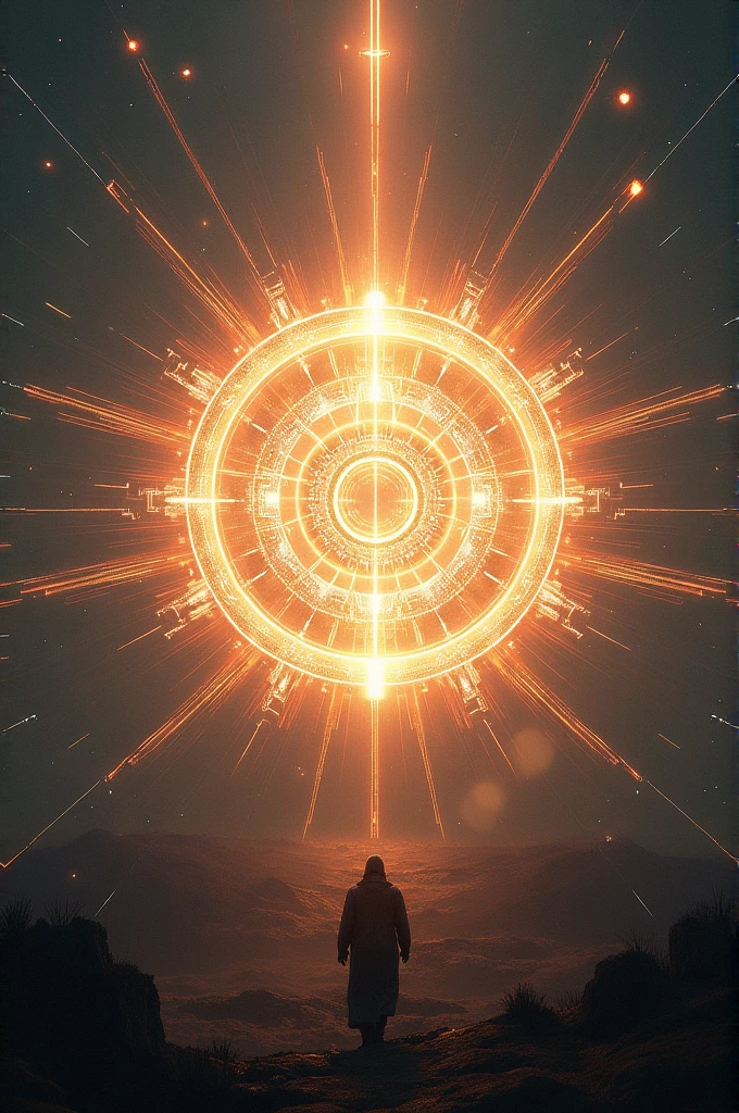 Image that has a circle in the center that deals with rays
