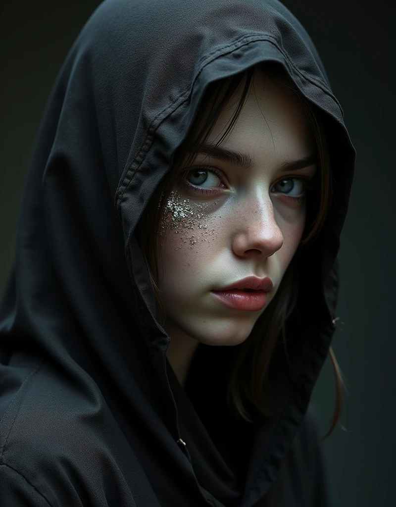 ((beste-Qualit)), ((masterpiece)), ((Realistic)), Ultra-detailed, A  girl, Based on materials "Flickering in the dark", (artist Gouveyz) —Q 4