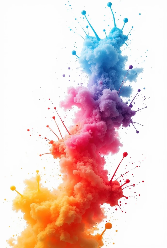 Beautiful mix splash color on white Background