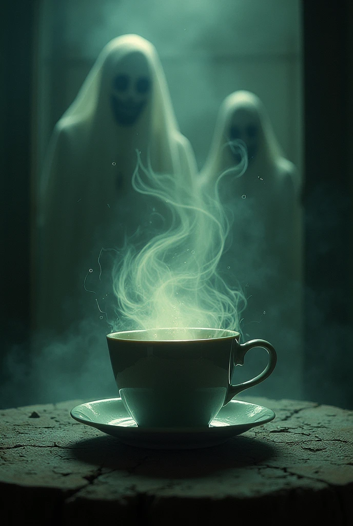 In a creepy room - the hero is cup of tea with more creepy and ghost also like to have it and tea name would be "zesta"