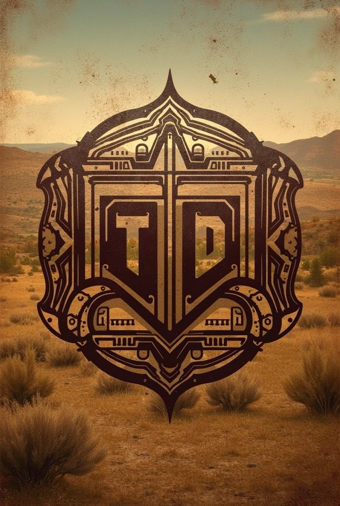 A cattle brand containing the letters TD