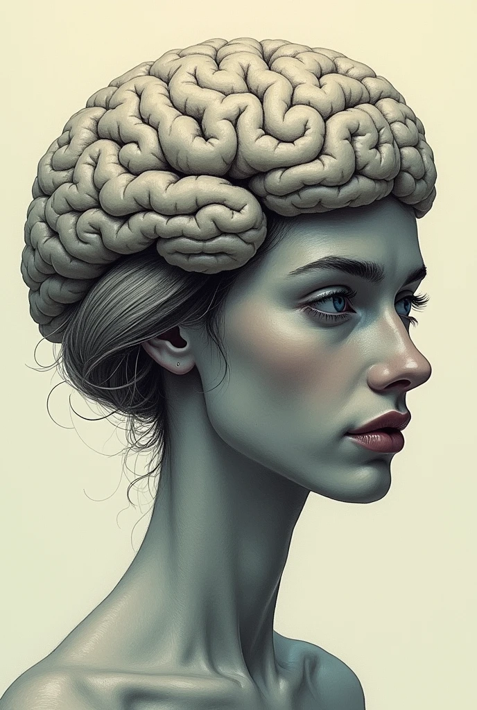 Human head showing the areas of the brain according to phrenology