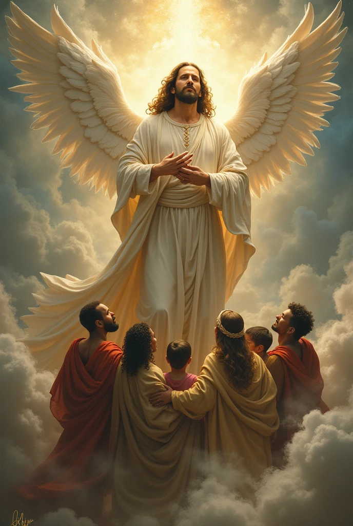 God embracing his worldly children