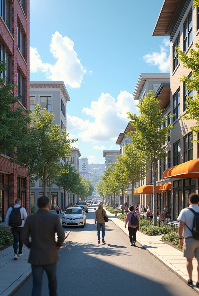 Create a photorealistic image where the theme is Neighborhood Impact Study in terms of architecture and urban planning, The neighborhood impact study, known as EIV, It is the tool that serves as a preventive measure against environmental damage in the neighborhood., thus understood as residents at the site of the development and its surroundings, as well as those who pass through there.