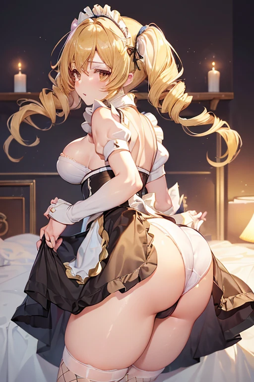 (((Lower Body、))、(((Accentuate your butt、Shiny underwear、セクシーなMaid clothes)))、Highest quality, 8k, masterpiece :1.3)), whole body, Sharp focus :One Girl,Glowing Skin,SSexy pose,Highest quality,Tabletop,shape,Very delicate and beautiful,Hmph,8k壁紙,wonderful,In detail,Official Art,Very detailedなティッカーUnity 8k壁紙,Incredibly ridiculous,Large file size,Very detailedな,High resolution,Very detailed,Beautiful detailed girl,Realistic,X-ray,The queue is full,(((セクシーなMaid clothes)))、(((Big Breasts、Golden Hair、Maid clothes、mini skirt、Wearing fishnet stockings、Her hairstyle is twin tails.))、(((Bedroom、Castle、セクシーなMaid clothes、Her hairstyle is twin tails.)))、Stand upright、Cleavage , ((Golden Hair))、セクシーなMaid clothes、exy pose、Her hairstyle is twin tails.、both hands、Wearing fishnet stockings、Wearing panties、Maid clothes、