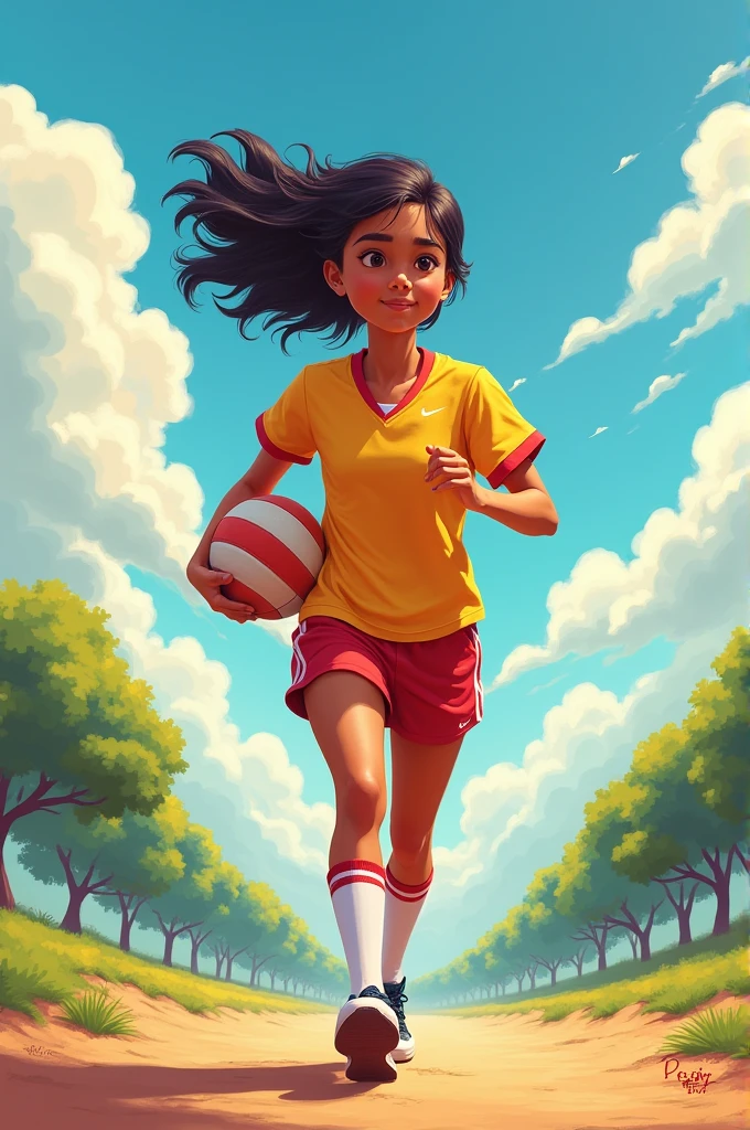 A person who likes volleyball, football and running that is smart, happy, curious, anxious and optimistic.