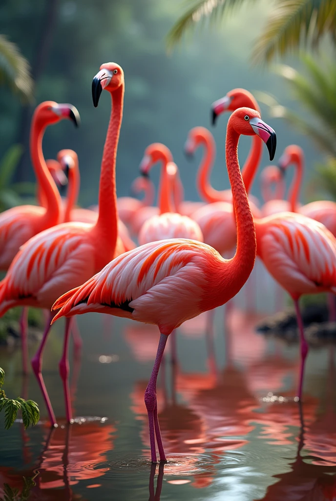 Pink flamingos
